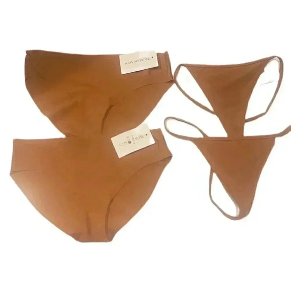 NWT lot x 4 Nubian skin lightweight cafe au lait assorted panties underwear S - Picture 2 of 2
